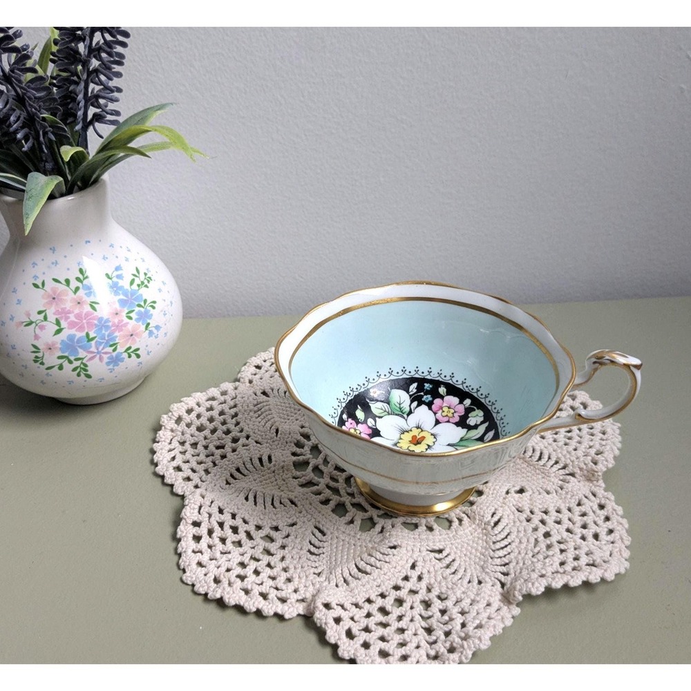 Vintage Paragon Fine Bone China Teacup, Blue & White Floral Tea Cup